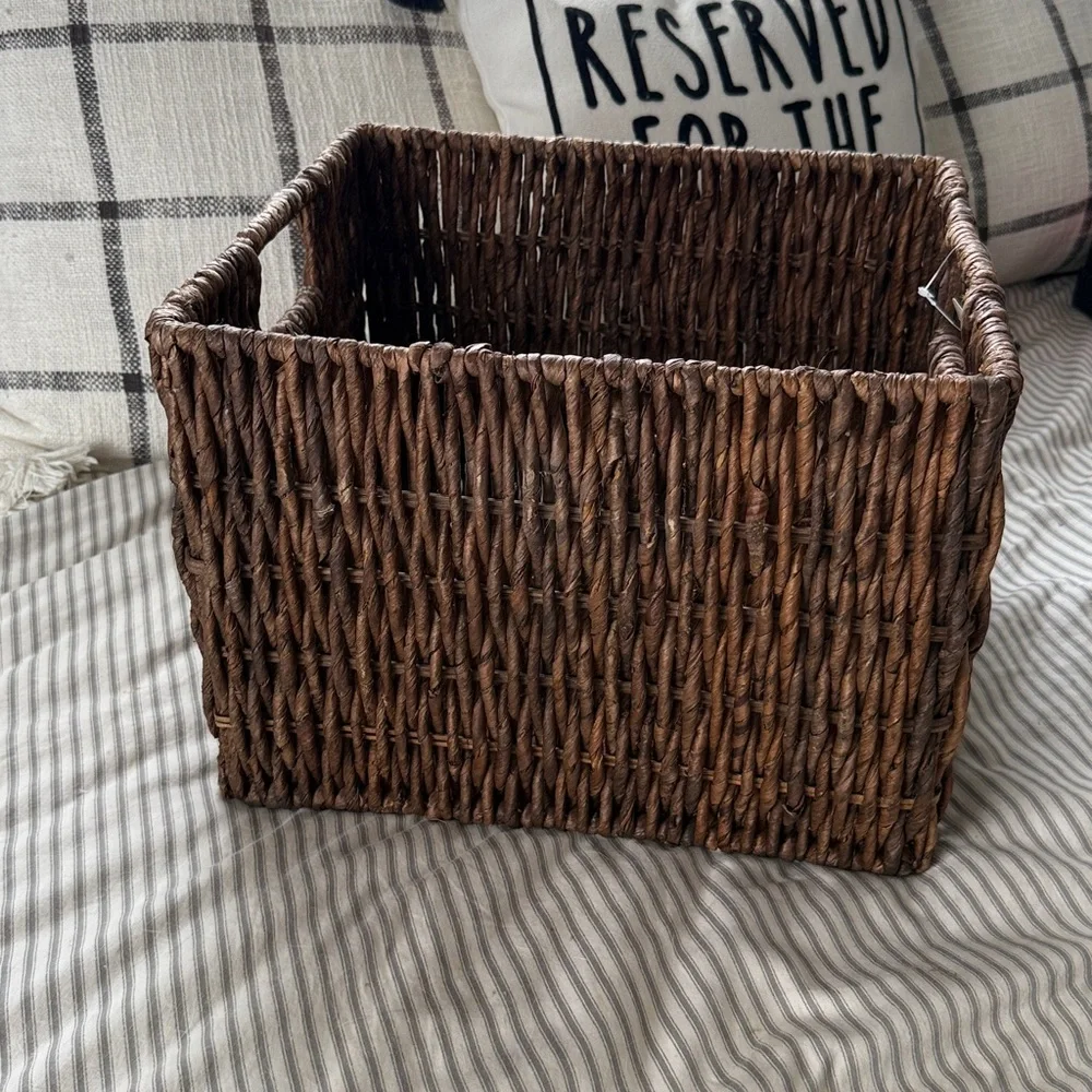 3-Large Woven Banana Bark Crate Brightroom Brown Rectangle Decorative‎ Baskets
